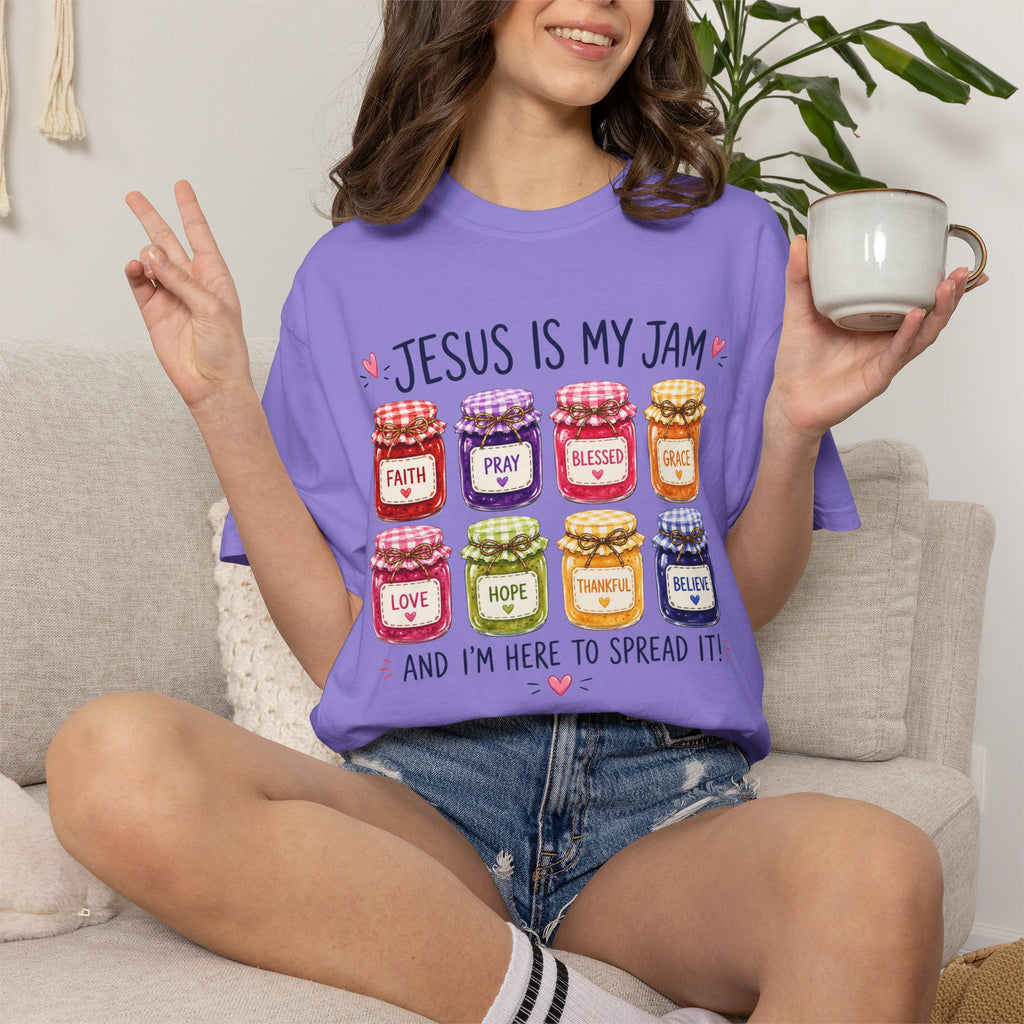Jesus Is My Jam T-Shirt — Christian Faith Graphic Tee (Spread Love, Pray, Believe)