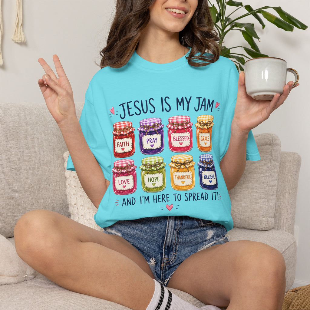 Jesus Is My Jam T-Shirt — Christian Faith Graphic Tee (Spread Love, Pray, Believe)
