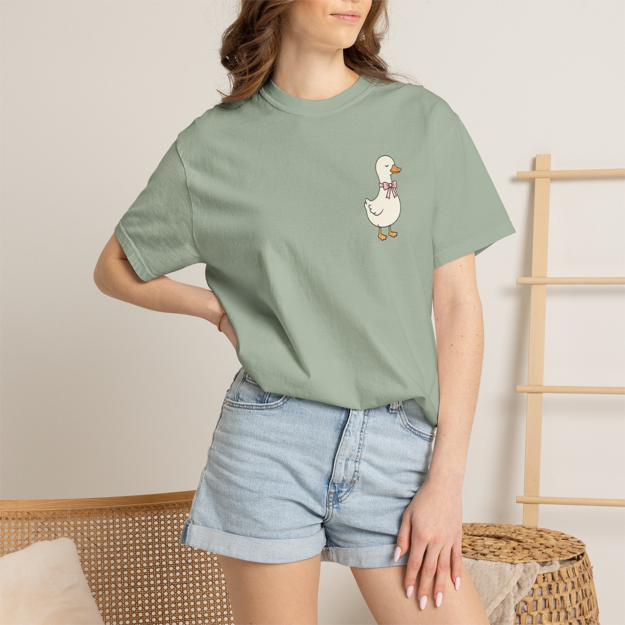 Duck Illustration T-Shirt — "Doing My Best, and Letting God Do the Rest" Christian Graphic Tee