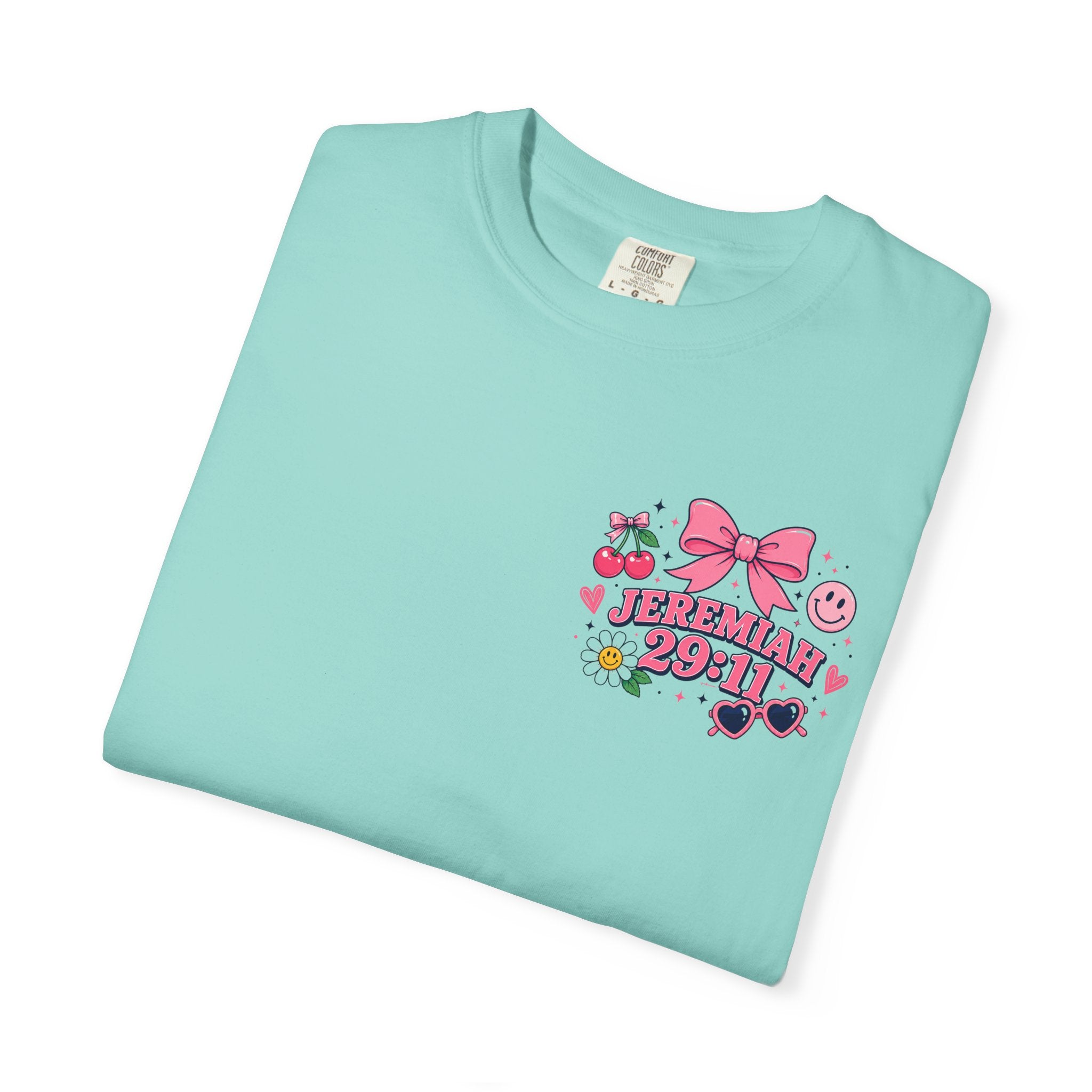 Jeremiah 29:11 Inspirational Tee — Pink Bow & Cherry Christian T‑Shirt
