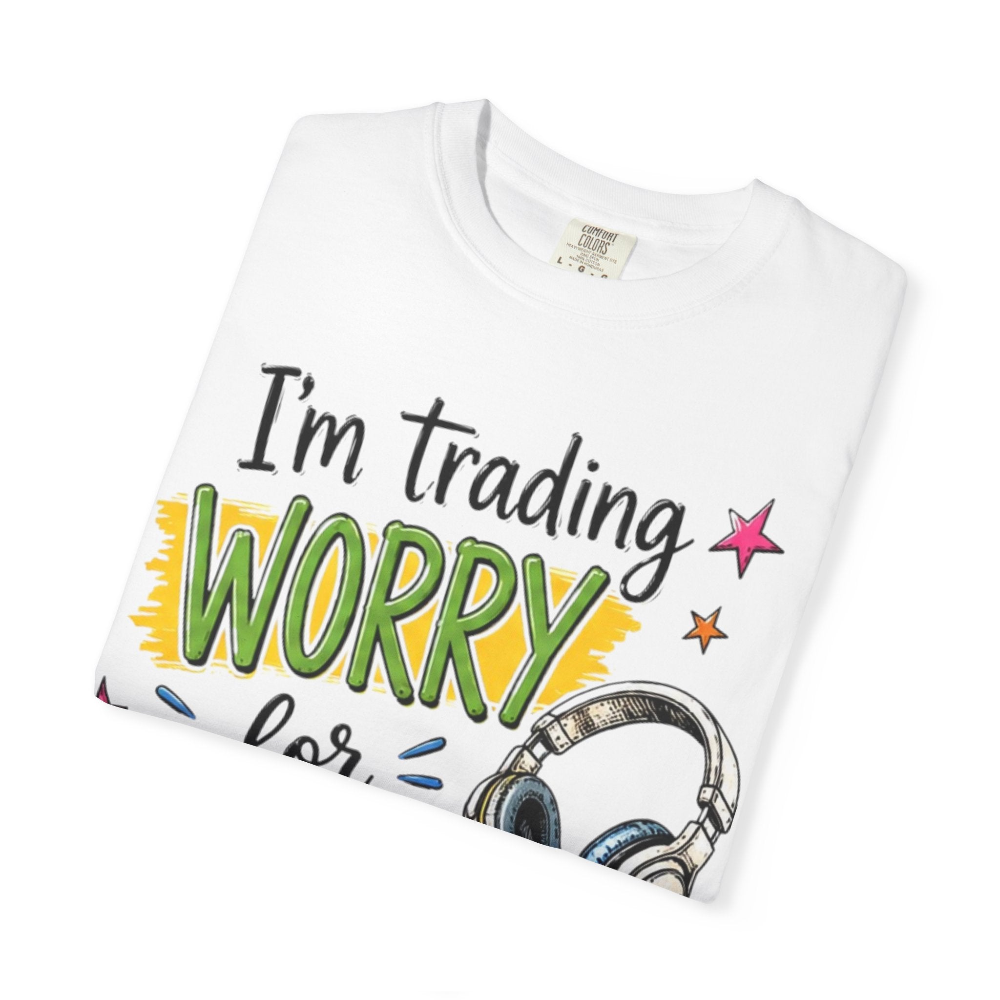 Worship Music T-Shirt – "I'm Trading Worry for Worship" Tee
