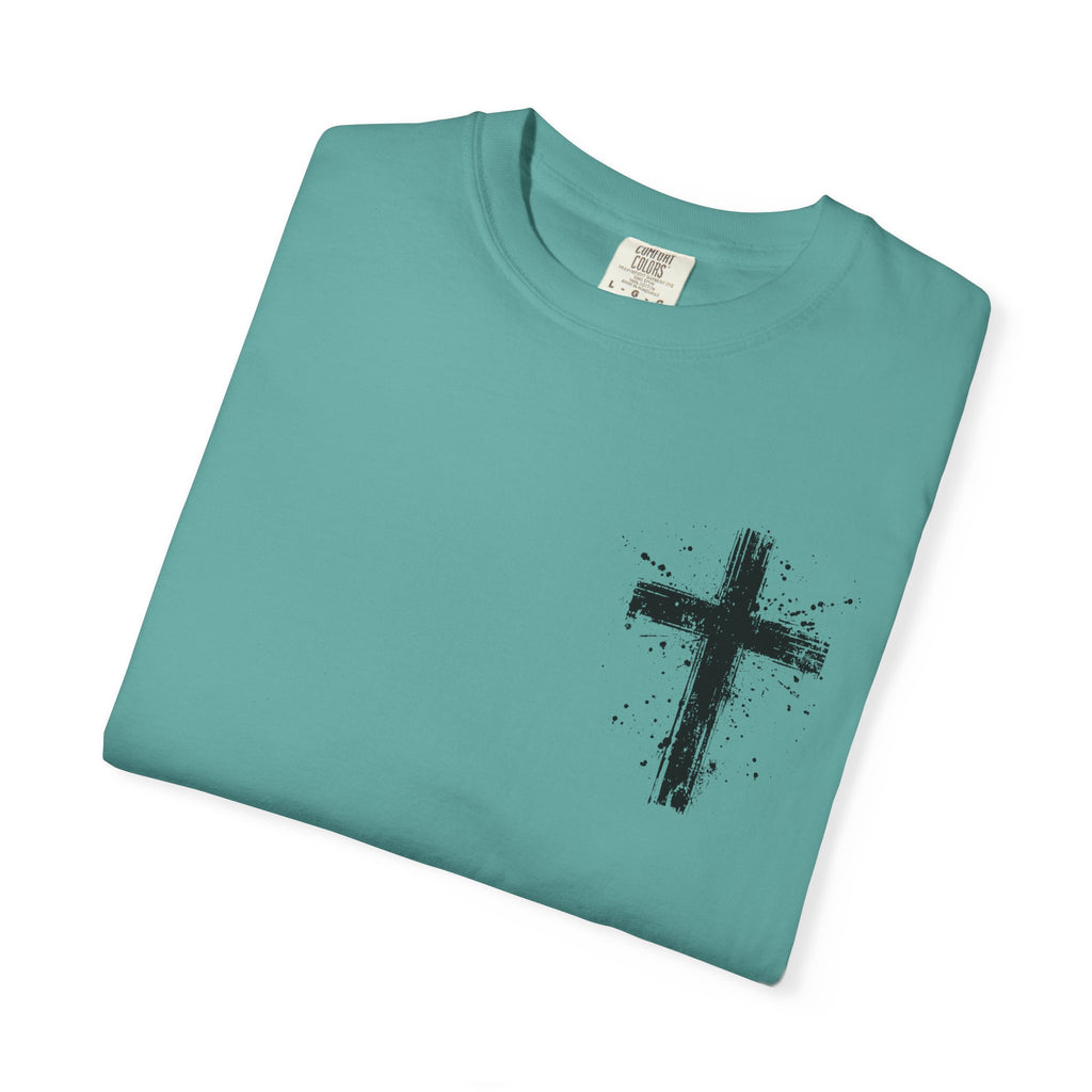 Religious T-Shirt - 'It Is Finished' Jesus Crown of Thorns Cross Tee (John 19:30)