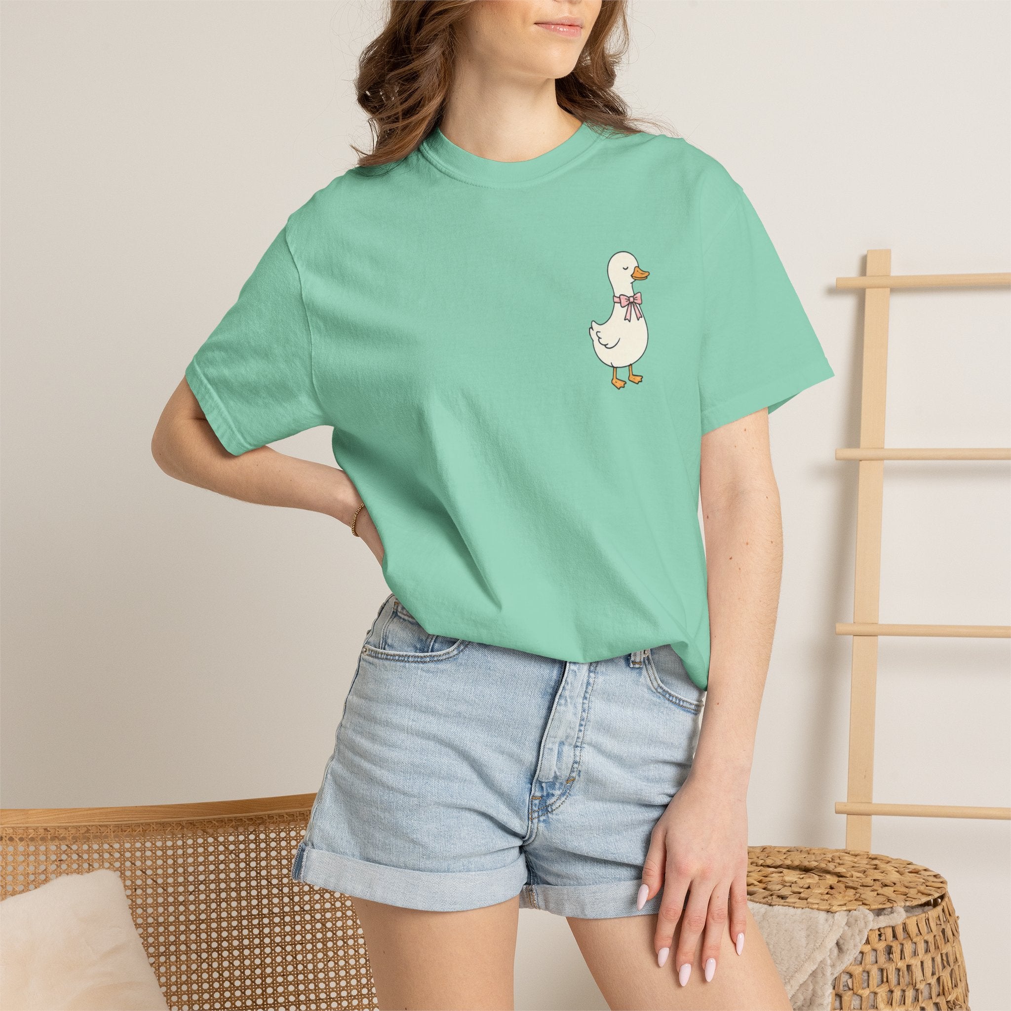 Duck Illustration T-Shirt — "Doing My Best, and Letting God Do the Rest" Christian Graphic Tee
