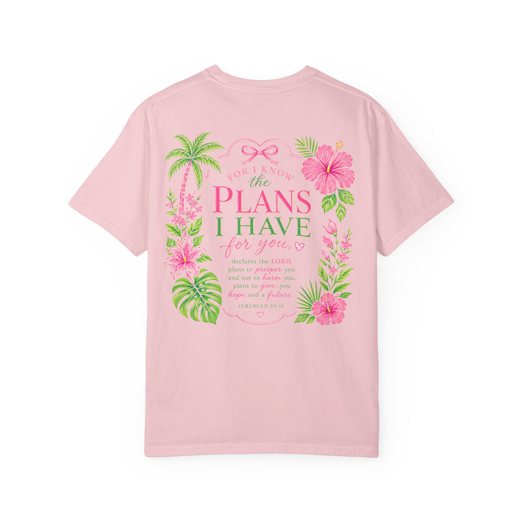 Floral Scripture T-Shirt — "For I Know the Plans I Have for You" Christian Tee