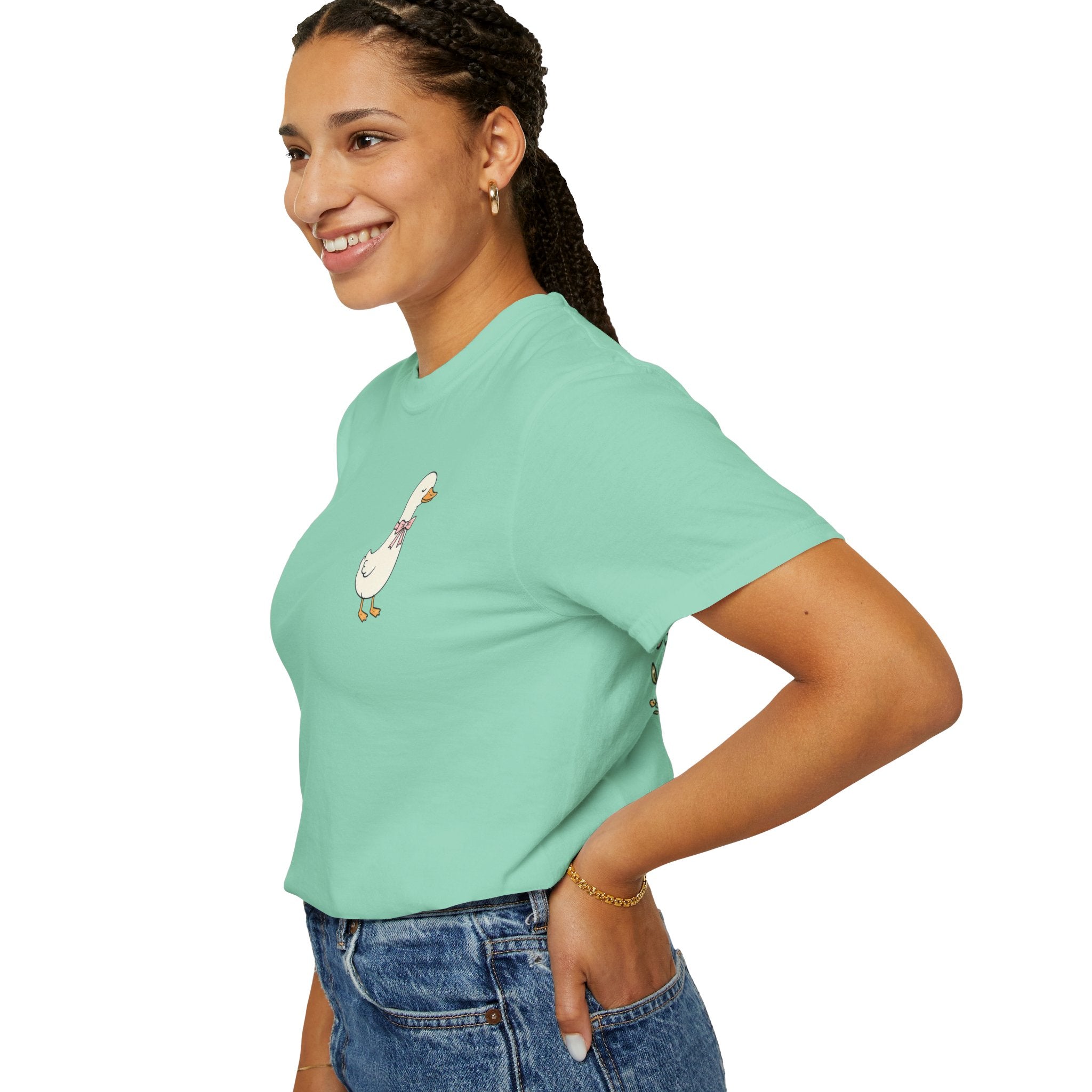 Duck Illustration T-Shirt — "Doing My Best, and Letting God Do the Rest" Christian Graphic Tee