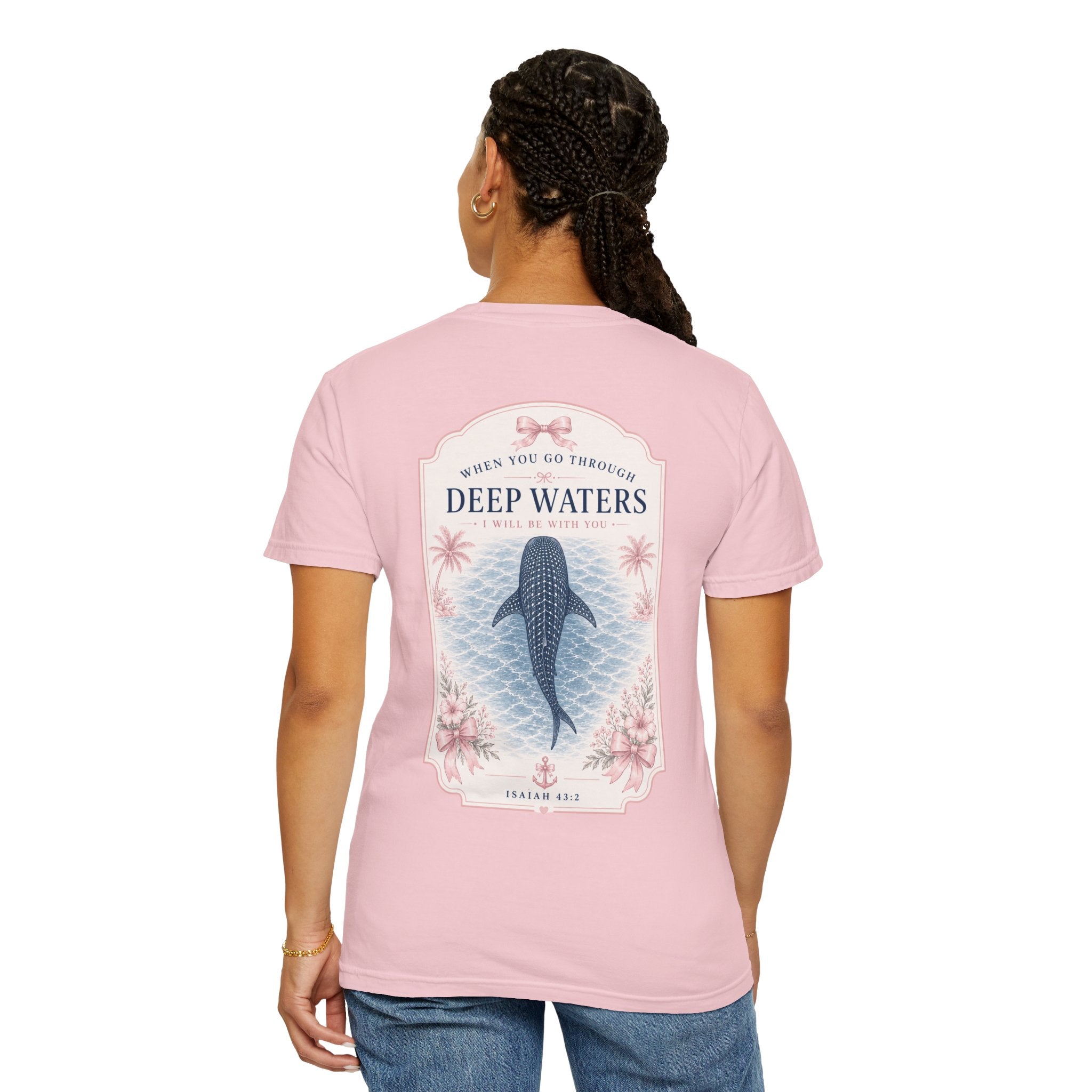Deep Waters Whale T-Shirt — Psalm 42 Inspirational Graphic Tee