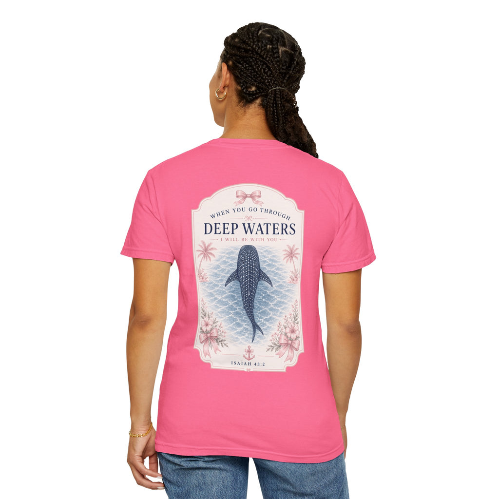 Deep Waters Whale T-Shirt — Psalm 42 Inspirational Graphic Tee