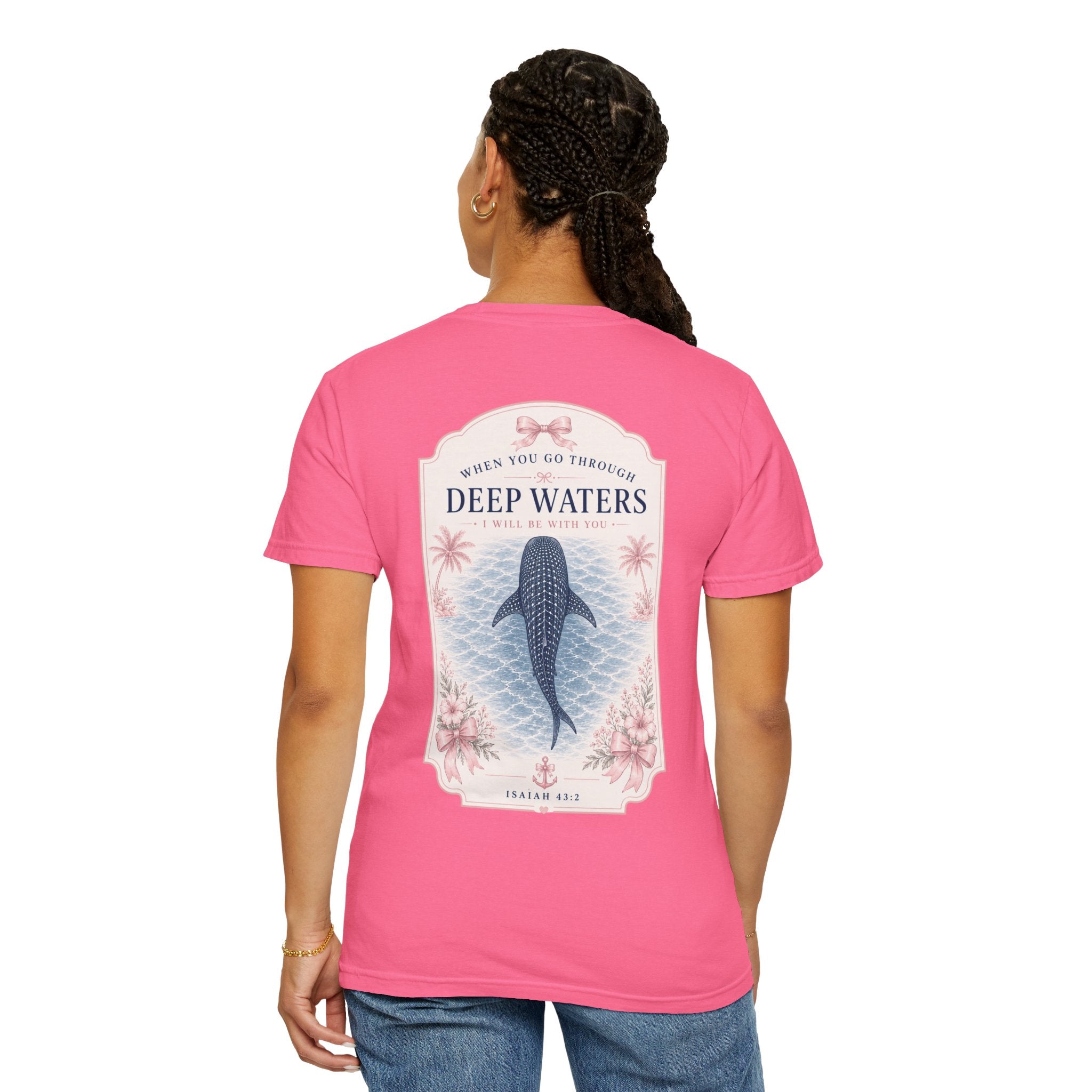 Deep Waters Whale T-Shirt — Psalm 42 Inspirational Graphic Tee