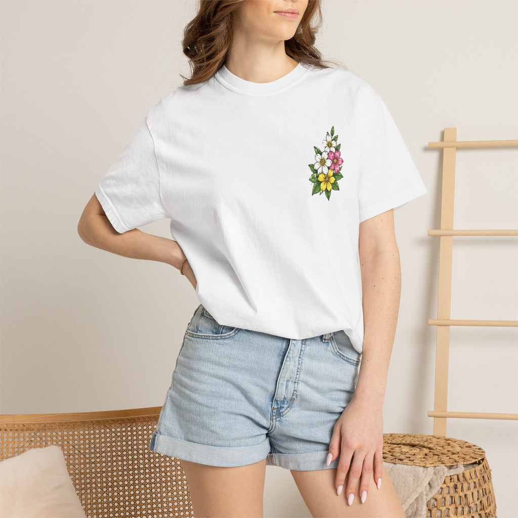 Religious Graphic T-Shirt — "This Is My Story, This Is My Song" Floral Cross Tee