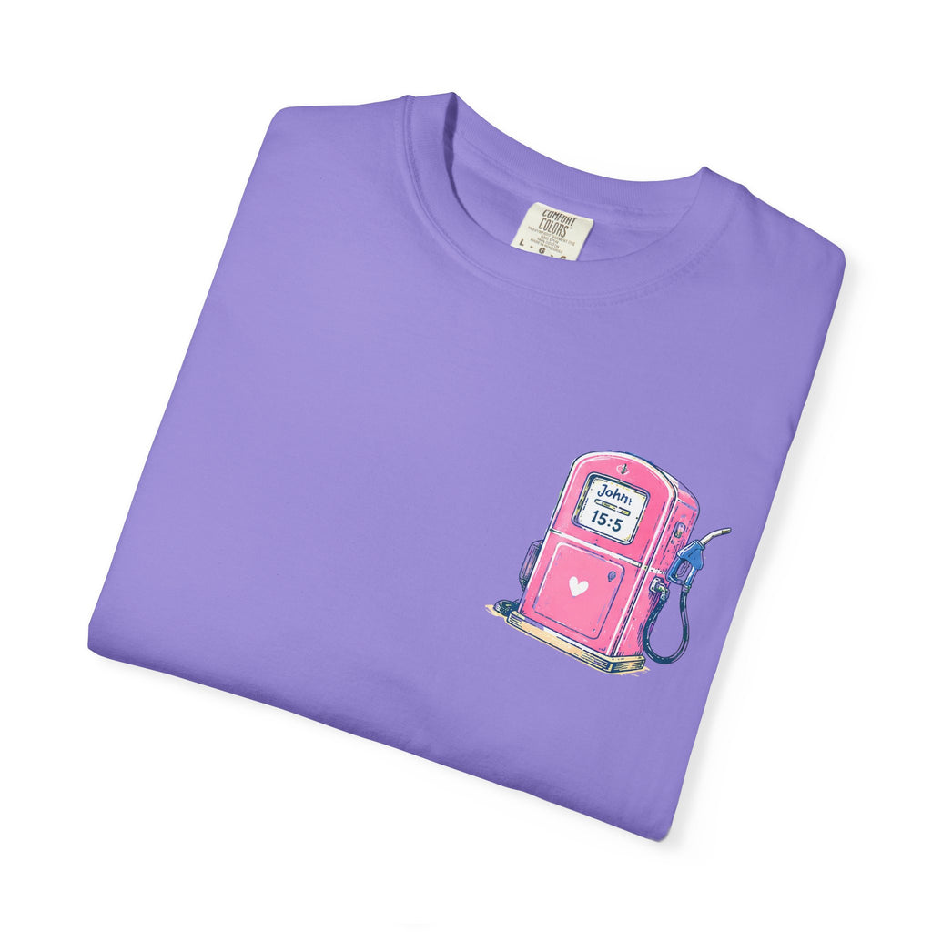 Fueled By Jesus T-Shirt — 'He Never Runs on Empty' Graphic Tee