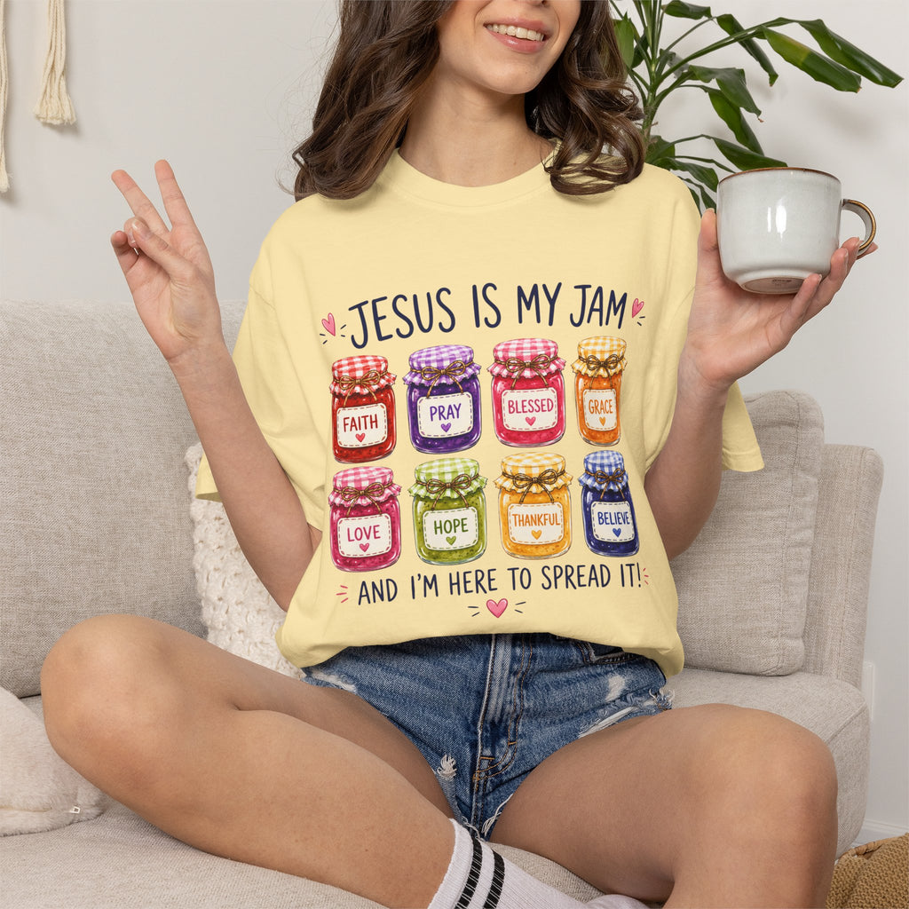 Jesus Is My Jam T-Shirt — Christian Faith Graphic Tee (Spread Love, Pray, Believe)