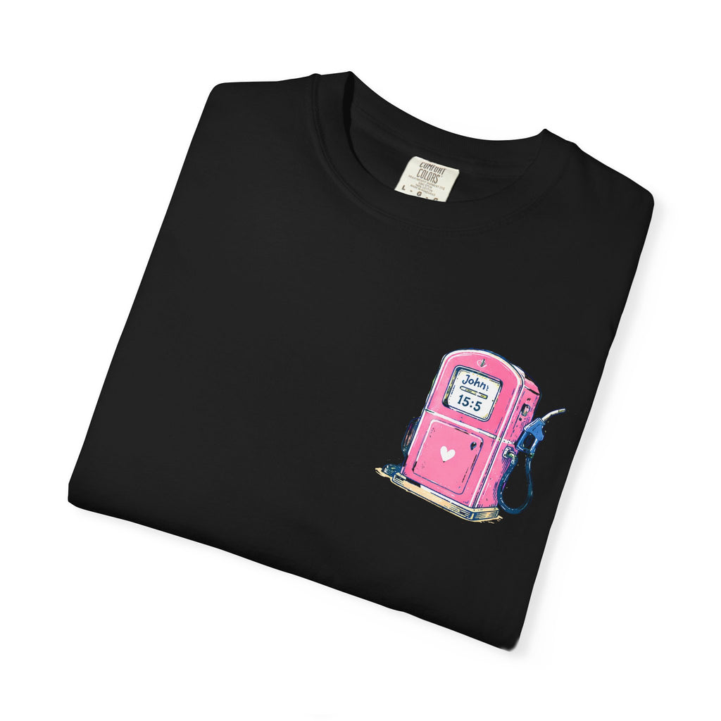 Fueled By Jesus T-Shirt — 'He Never Runs on Empty' Graphic Tee