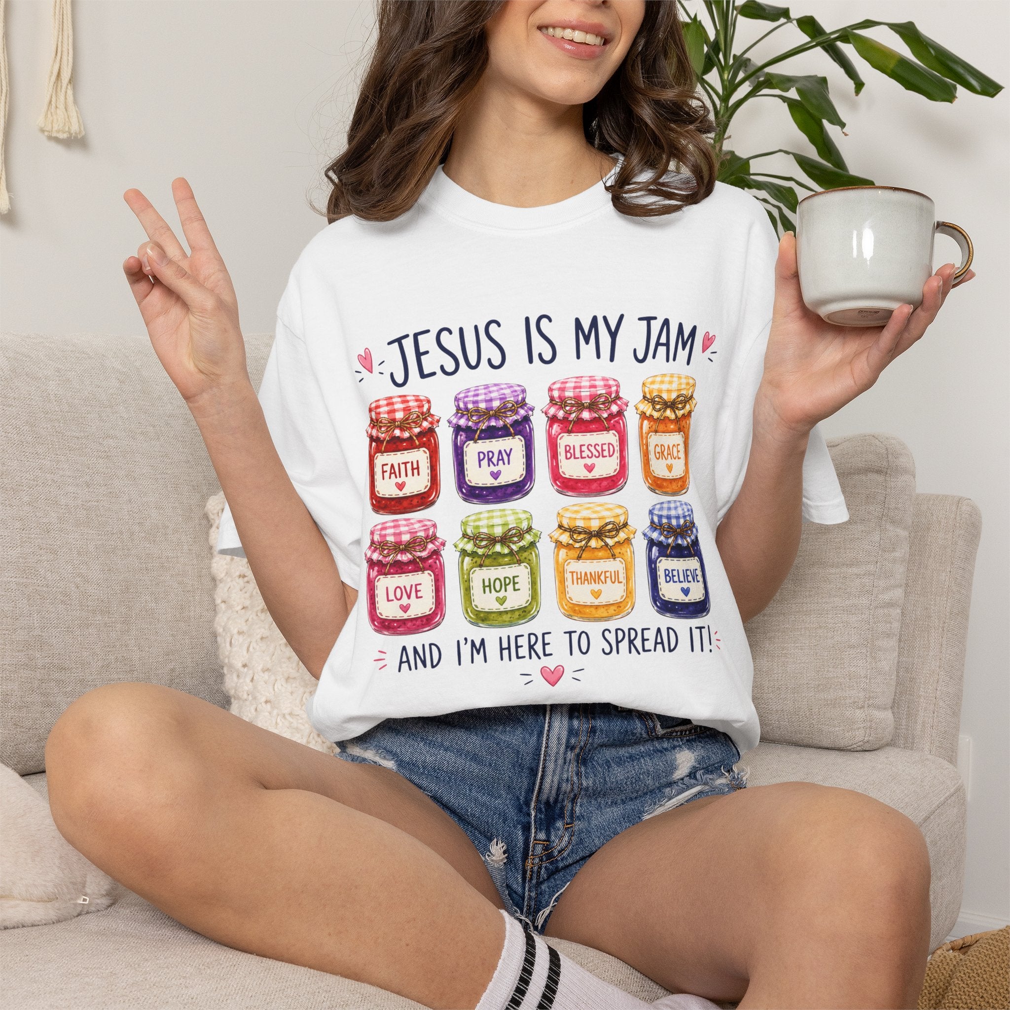 Jesus Is My Jam T-Shirt — Christian Faith Graphic Tee (Spread Love, Pray, Believe)