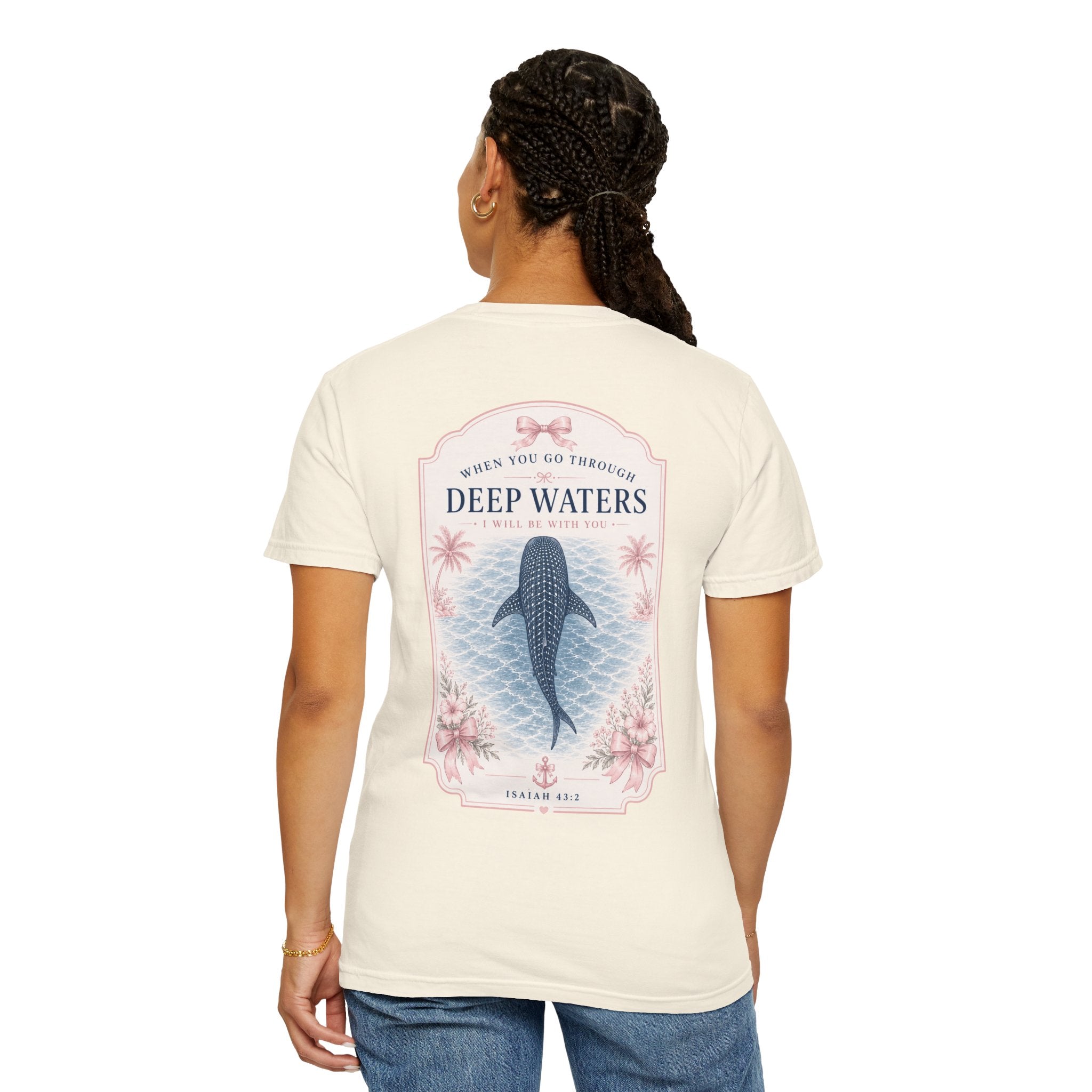 Deep Waters Whale T-Shirt — Psalm 42 Inspirational Graphic Tee